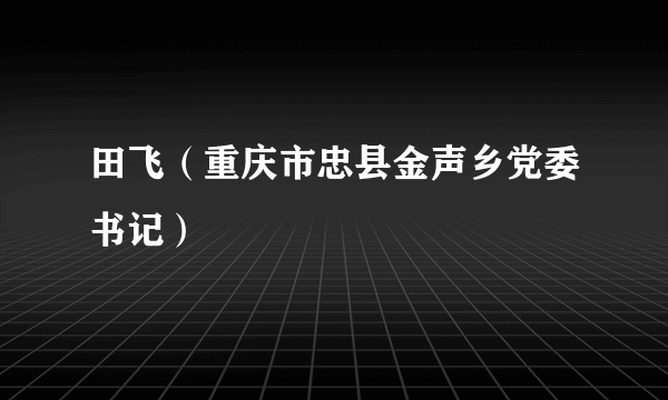 田飞（重庆市忠县金声乡党委书记）