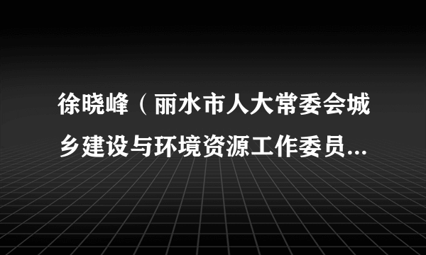 徐晓峰（丽水市人大常委会城乡建设与环境资源工作委员会原副主任）