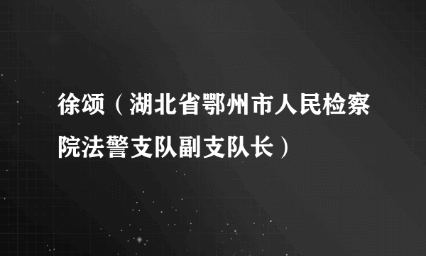 徐颂（湖北省鄂州市人民检察院法警支队副支队长）