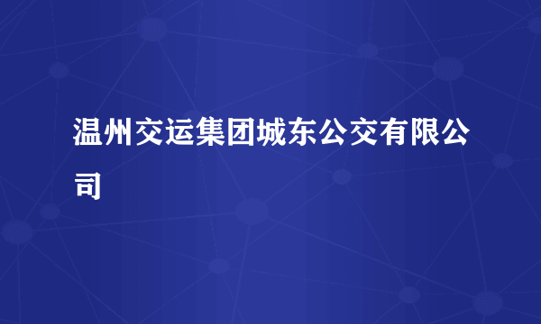 温州交运集团城东公交有限公司