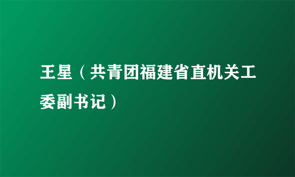 王星（共青团福建省直机关工委副书记）