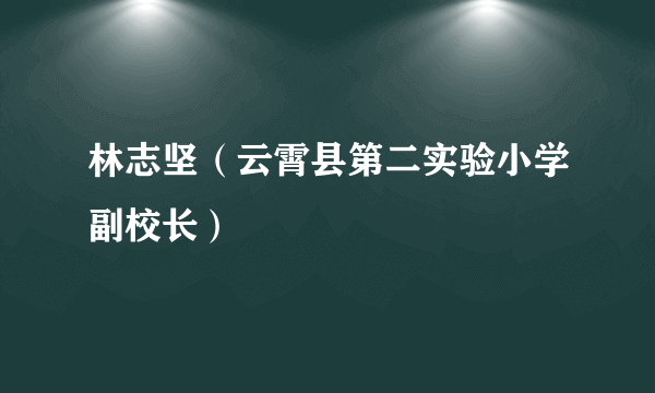 林志坚（云霄县第二实验小学副校长）