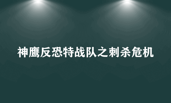 神鹰反恐特战队之刺杀危机