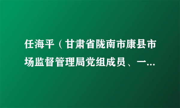 任海平（甘肃省陇南市康县市场监督管理局党组成员、一级主任科员）