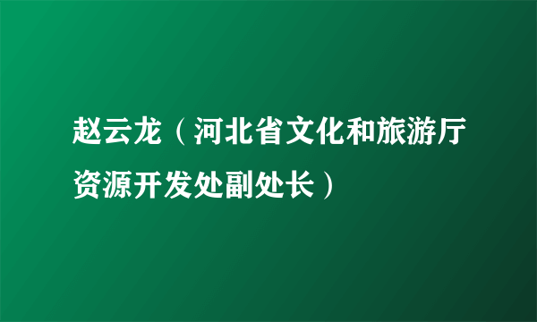 赵云龙（河北省文化和旅游厅资源开发处副处长）