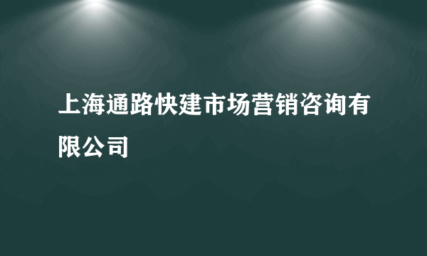 上海通路快建市场营销咨询有限公司