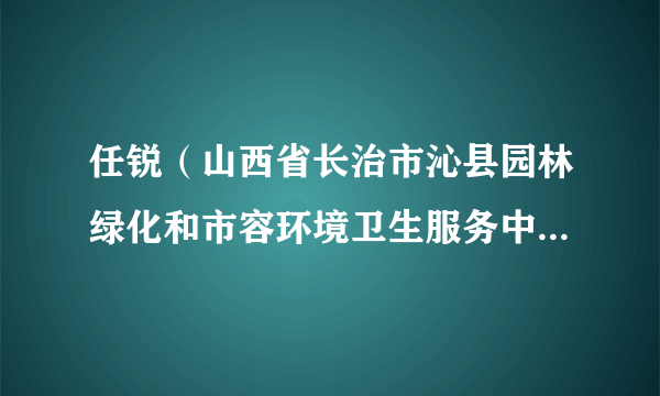 任锐（山西省长治市沁县园林绿化和市容环境卫生服务中心副主任）