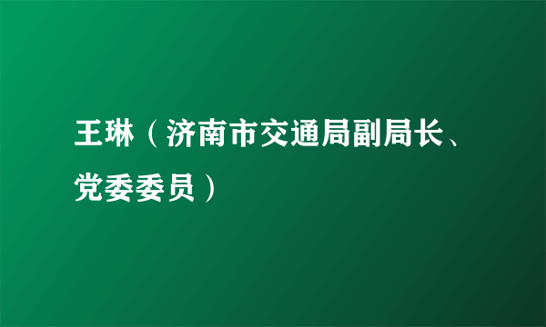 王琳（济南市交通局副局长、党委委员）