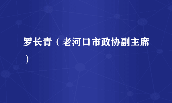 罗长青（老河口市政协副主席）