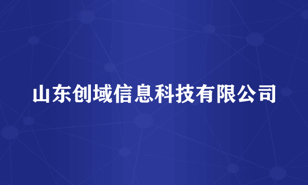 山东创域信息科技有限公司