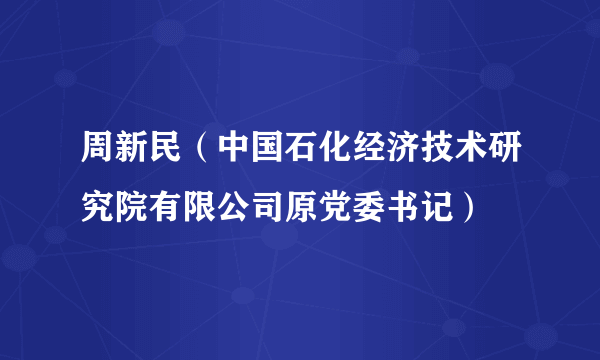 周新民（中国石化经济技术研究院有限公司原党委书记）