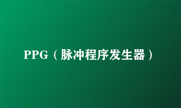 PPG（脉冲程序发生器）