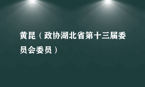 黄昆（政协湖北省第十三届委员会委员）