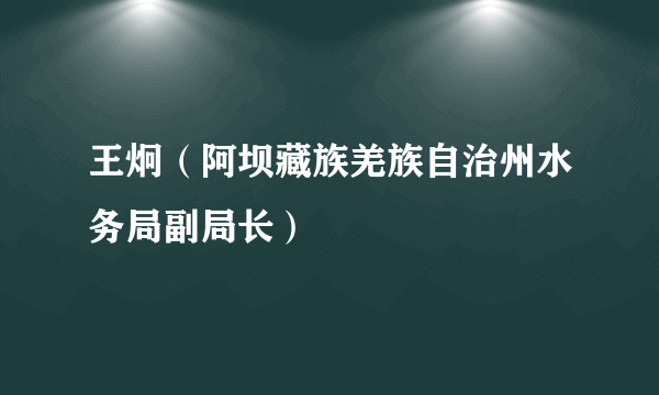 王炯（阿坝藏族羌族自治州水务局副局长）