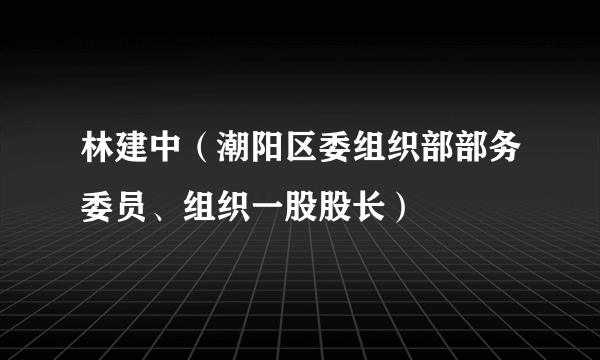 林建中（潮阳区委组织部部务委员、组织一股股长）