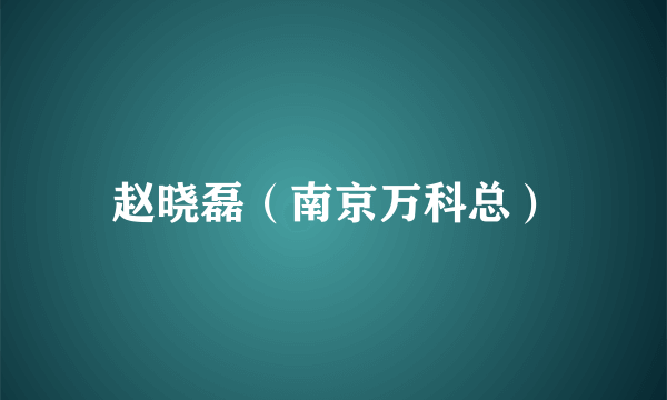 赵晓磊（南京万科总）