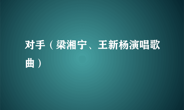 对手（梁湘宁、王新杨演唱歌曲）