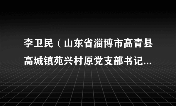 李卫民（山东省淄博市高青县高城镇苑兴村原党支部书记、村委会主任）