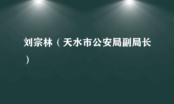 刘宗林（天水市公安局副局长）