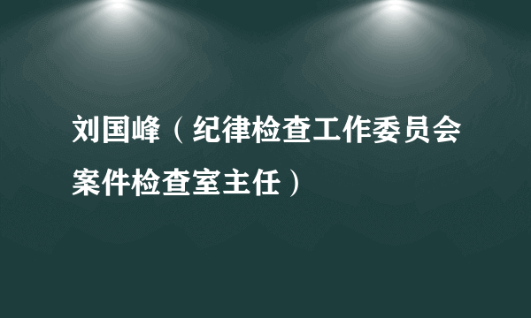 刘国峰（纪律检查工作委员会案件检查室主任）