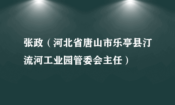 张政（河北省唐山市乐亭县汀流河工业园管委会主任）