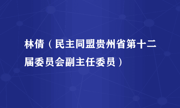 林倩（民主同盟贵州省第十二届委员会副主任委员）