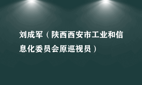 刘成军（陕西西安市工业和信息化委员会原巡视员）