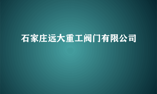 石家庄远大重工阀门有限公司