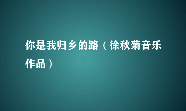 你是我归乡的路（徐秋菊音乐作品）