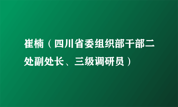 崔楠（四川省委组织部干部二处副处长、三级调研员）