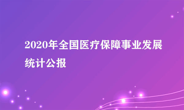 2020年全国医疗保障事业发展统计公报