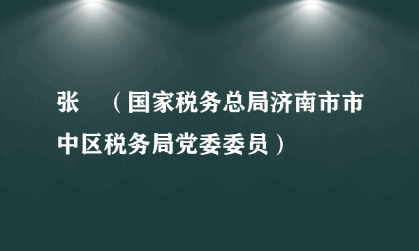 张弢（国家税务总局济南市市中区税务局党委委员）