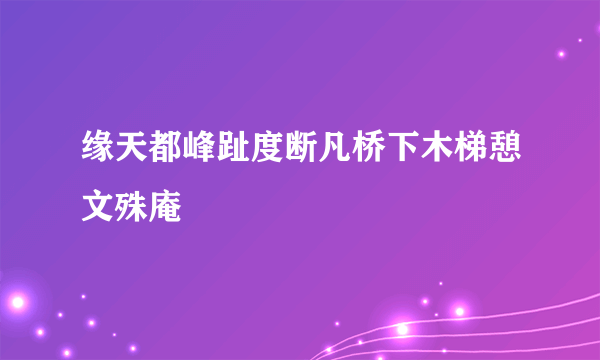 缘天都峰趾度断凡桥下木梯憩文殊庵