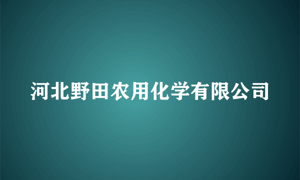 河北野田农用化学有限公司