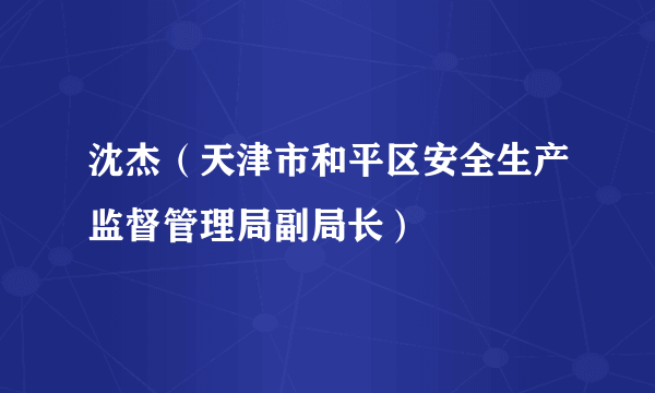 沈杰（天津市和平区安全生产监督管理局副局长）