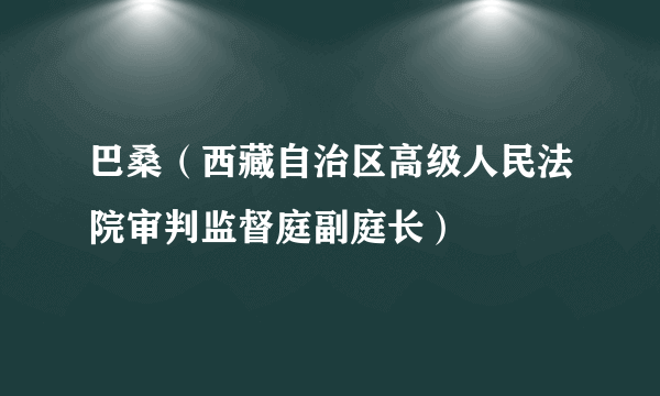 巴桑（西藏自治区高级人民法院审判监督庭副庭长）