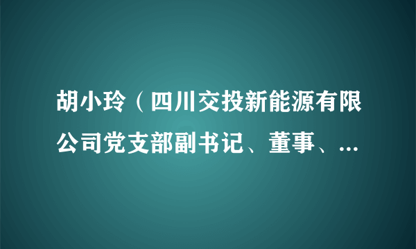 胡小玲（四川交投新能源有限公司党支部副书记、董事、总经理）