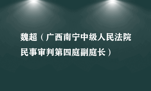 魏超（广西南宁中级人民法院民事审判第四庭副庭长）