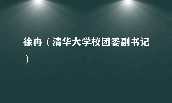 徐冉（清华大学校团委副书记）