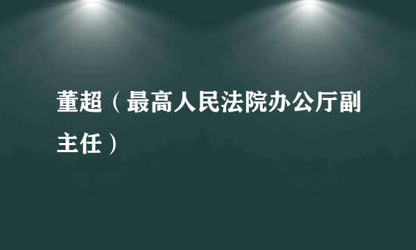 董超（最高人民法院办公厅副主任）