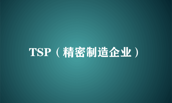 TSP（精密制造企业）