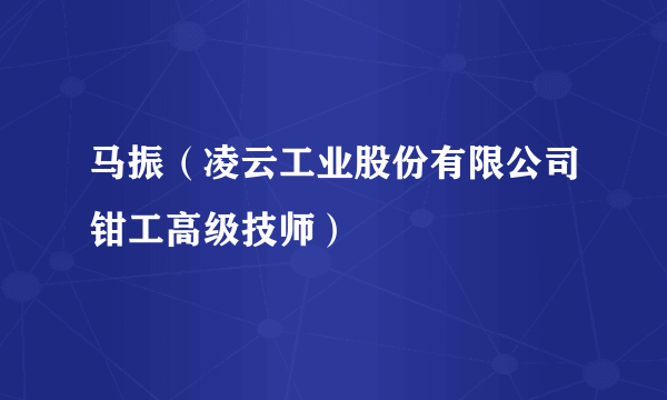 马振（凌云工业股份有限公司钳工高级技师）