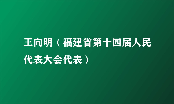 王向明（福建省第十四届人民代表大会代表）