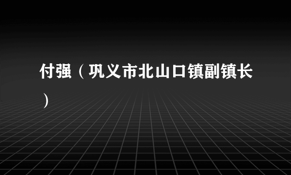 付强（巩义市北山口镇副镇长）