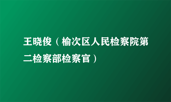 王晓俊（榆次区人民检察院第二检察部检察官）