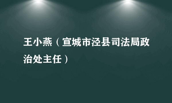 王小燕（宣城市泾县司法局政治处主任）