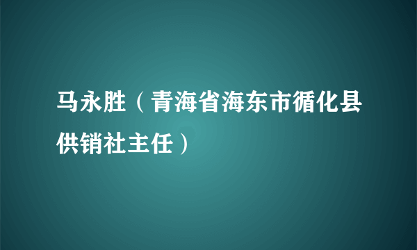 马永胜（青海省海东市循化县供销社主任）