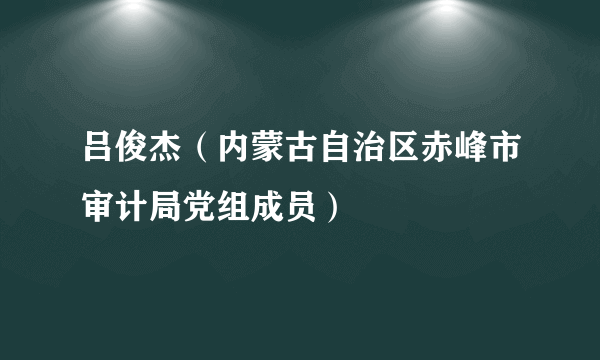 吕俊杰（内蒙古自治区赤峰市审计局党组成员）