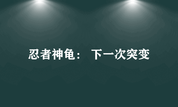 忍者神龟： 下一次突变