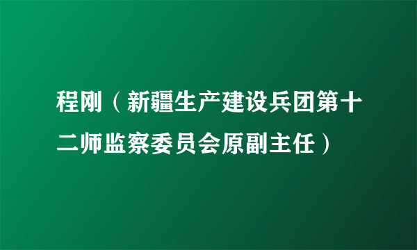 程刚（新疆生产建设兵团第十二师监察委员会原副主任）